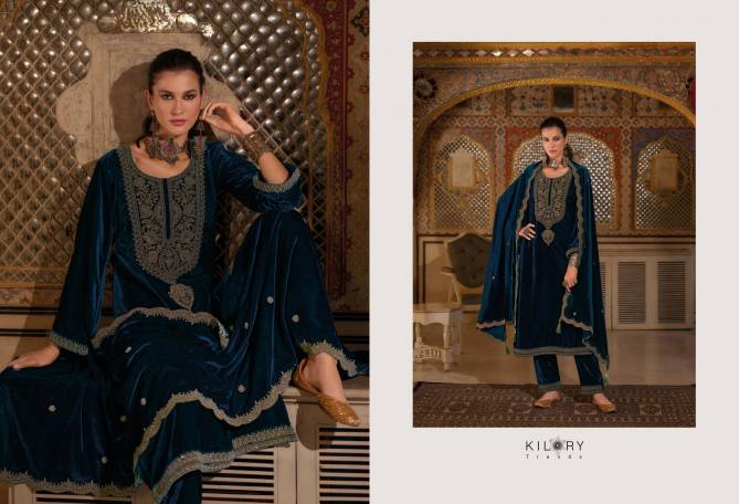 Noor E Jahan By Kilory Premium Velvet Embroidery Salwar Kameez Wholesale Shop In Surat